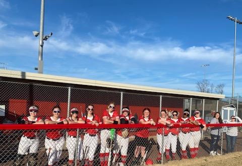 Stepping into victory, the JV girls softball team prepares for their first scrimmage. 