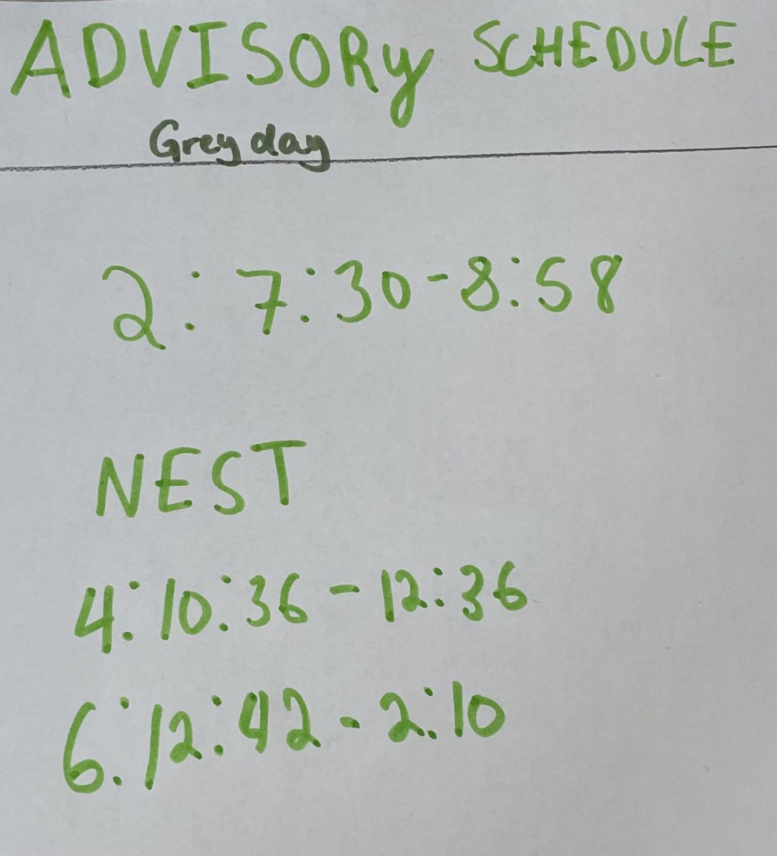 Student Opinions on the Advisory Schedule